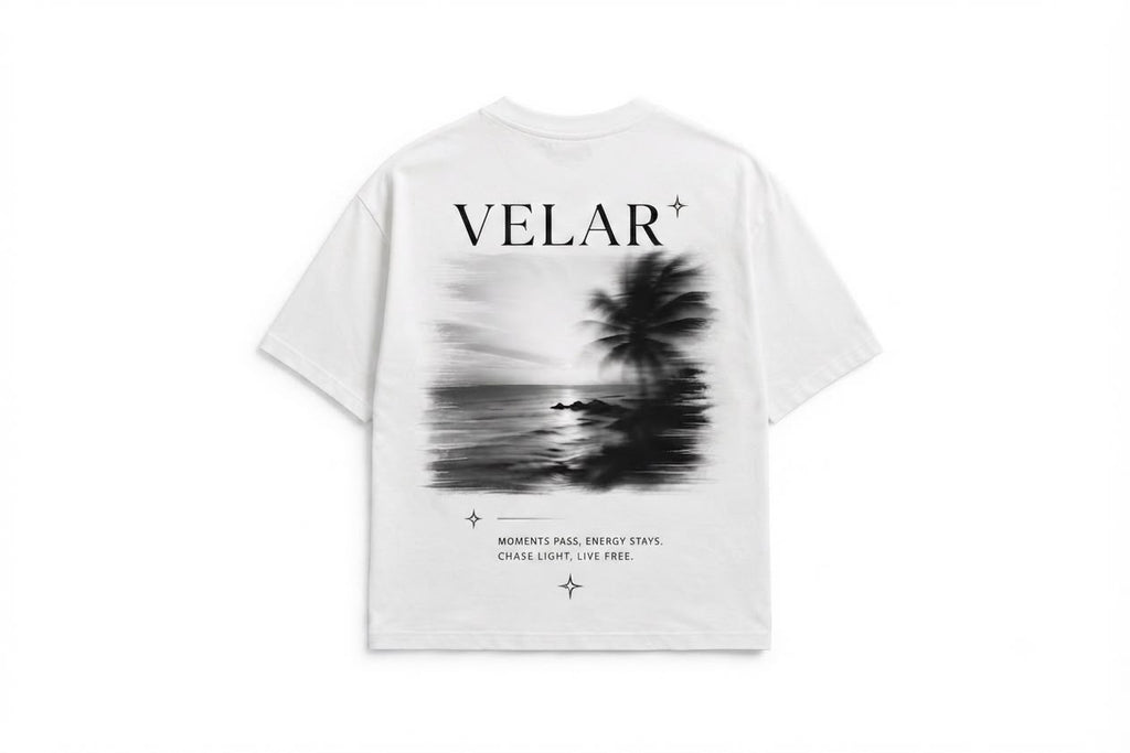 T-Shirt Oversize "Velar Ethereal Motion" – Édition Monochrome